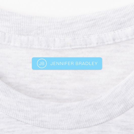 Monogram Aangepaste Naam Kleding Labels Blauw Roze (Aangebracht)