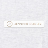Monogram Aangepaste naam Kleding Labels Bruin Groe (Design 1)