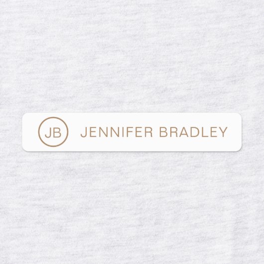 Monogram Aangepaste naam Kleding Labels Bruin Groe (Design 1)