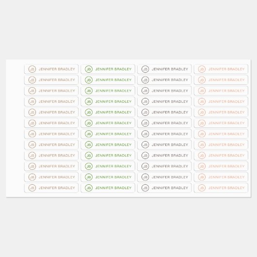 Monogram Aangepaste naam Kleding Labels Bruin Groe (Vel)