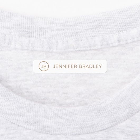 Monogram Aangepaste naam Kleding Labels Bruin Groe (Aangebracht)