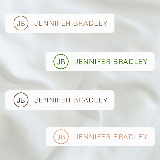 Monogram Aangepaste naam Kleding Labels Bruin Groe