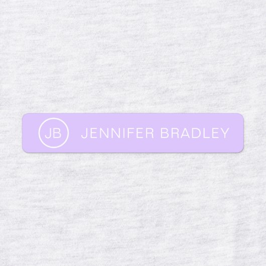 Monogram Aangepaste Naam Kleding Labels Paarse Lil (Design 1)
