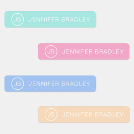Monogram Aangepaste naam Kleding Labels Pastel Roz