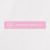Monogram Aangepaste naam Kleding Labels Pastel Roz (Design 2)