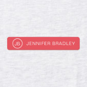 Monogram Aangepaste Naam Kleding Labels Rood Blauw (Design 1)
