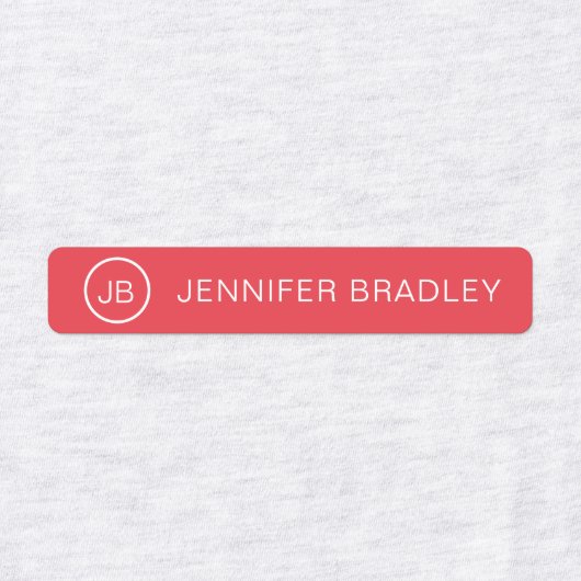 Monogram Aangepaste Naam Kleding Labels Rood Blauw (Design 1)