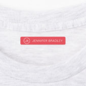 Monogram Aangepaste Naam Kleding Labels Rood Blauw (Aangebracht)