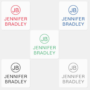 Monogram Aangepaste naam Kleding Labels Rood Blauw