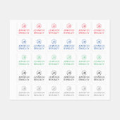 Monogram Aangepaste naam Kleding Labels Rood Blauw (Vel)