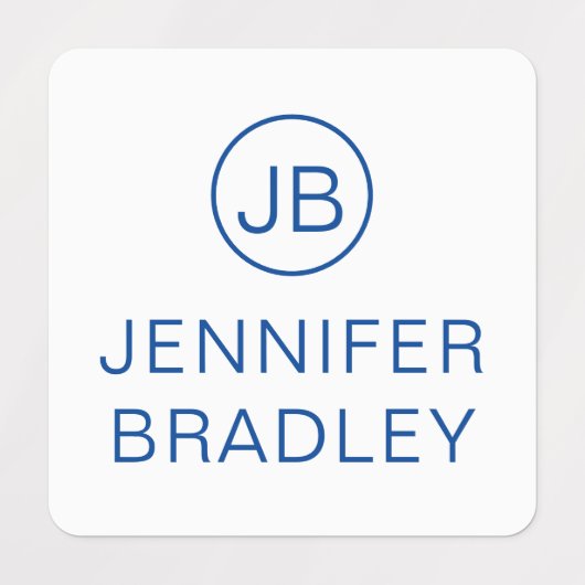 Monogram Aangepaste naam Kleding Labels Rood Blauw (Design 2)