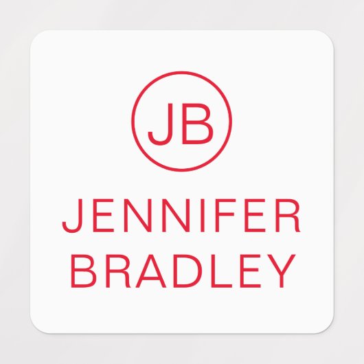 Monogram Aangepaste naam Kleding Labels Rood Blauw (Design 1)