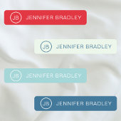 Monogram Aangepaste Naam Kleding Labels Rood Blauw