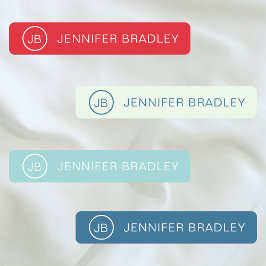 Monogram Aangepaste Naam Kleding Labels Rood Blauw
