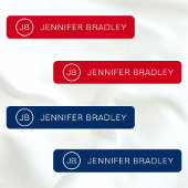 Monogram Aangepaste naam Kleding Labels Rood en bl