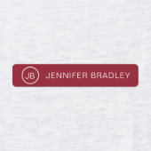 Monogram Aangepaste Naam Kleding Labels Rood Roze  (Design 1)