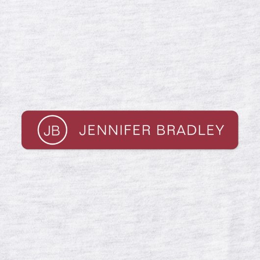 Monogram Aangepaste Naam Kleding Labels Rood Roze  (Design 1)
