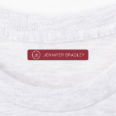 Monogram Aangepaste Naam Kleding Labels Rood Roze  (Aangebracht)