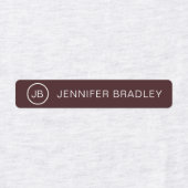 Monogram Aangepaste Naam Kleding Labels Rood Tan (Design 1)