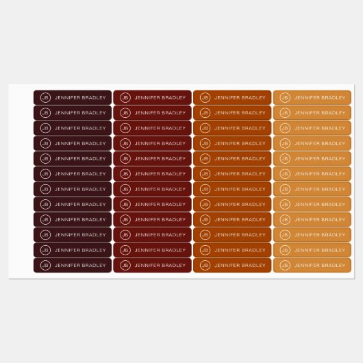 Monogram Aangepaste Naam Kleding Labels Rood Tan (Vel)