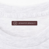 Monogram Aangepaste Naam Kleding Labels Rood Tan (Aangebracht)