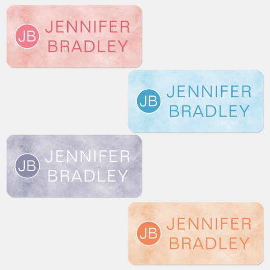 Monogram Aangepaste naam Kleding Labels Roze Blauw (Groep)