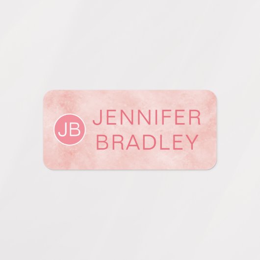 Monogram Aangepaste naam Kleding Labels Roze Blauw (Design 1)