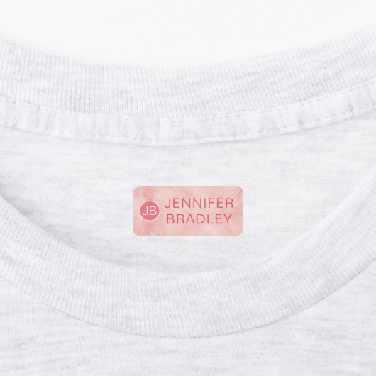 Monogram Aangepaste naam Kleding Labels Roze Blauw (Aangebracht)