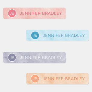 Monogram Aangepaste naam Kleding Labels Roze Blauw