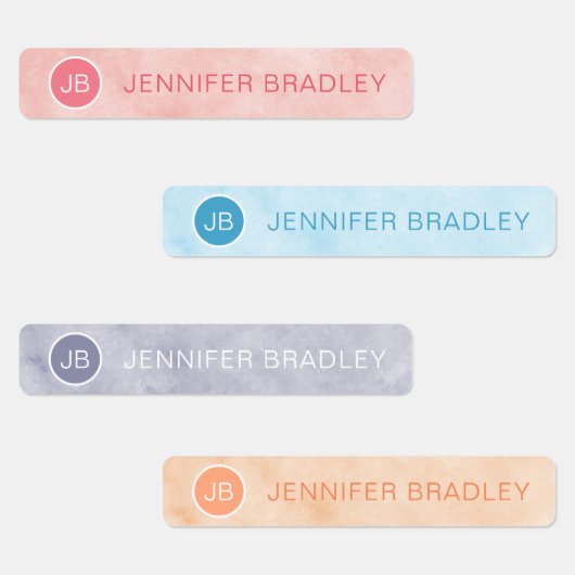 Monogram Aangepaste naam Kleding Labels Roze Blauw (Groep)