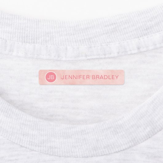 Monogram Aangepaste naam Kleding Labels Roze Blauw (Aangebracht)