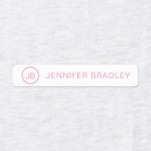 Monogram Aangepaste naam Kleding Labels Roze Groen (Design 1)