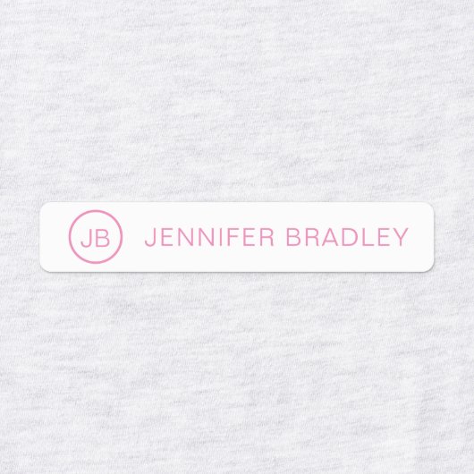 Monogram Aangepaste naam Kleding Labels Roze Groen (Design 1)