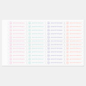 Monogram Aangepaste naam Kleding Labels Roze Groen (Vel)