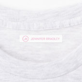 Monogram Aangepaste naam Kleding Labels Roze Groen (Aangebracht)