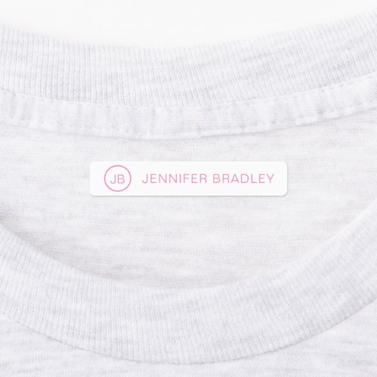 Monogram Aangepaste naam Kleding Labels Roze Groen (Aangebracht)