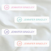 Monogram Aangepaste naam Kleding Labels Roze Groen