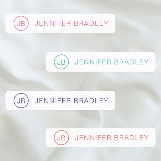 Monogram Aangepaste naam Kleding Labels Roze Groen