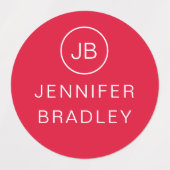 Monogram Aangepaste naam Kleding Labels School Lab (Design 2)