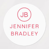 Monogram Aangepaste naam Kleding Labels School Lab (Design 1)