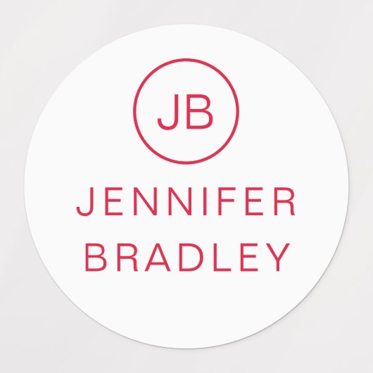 Monogram Aangepaste naam Kleding Labels School Lab (Design 1)