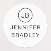 Monogram Aangepaste naam Kleding Labels School Lab (Design 1)