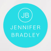 Monogram Aangepaste naam Kleding Labels School Lab (Design 1)