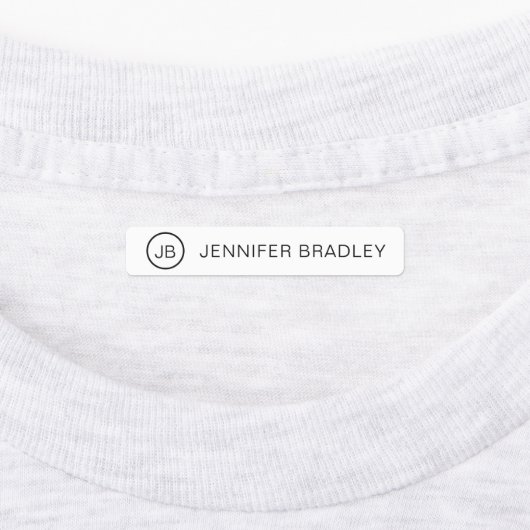 Monogram Aangepaste naam Kleding Labels Zwart-wit (Aangebracht)