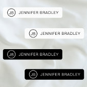 Monogram Aangepaste naam Kleding Labels Zwart-wit