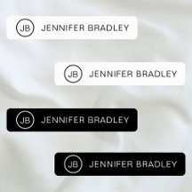 Monogram Aangepaste naam Kleding Labels Zwart-wit