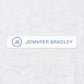 Monogram Aangepaste naam Kleding Labels Zwart-wit (Design 1)