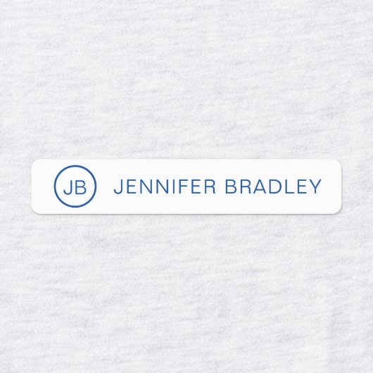 Monogram Aangepaste naam Kleding Labels Zwart-wit (Design 1)