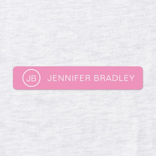 Monogram Aangepaste naam Kledingschool Labels (Design 1)