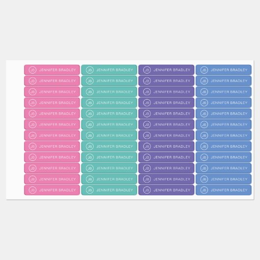 Monogram Aangepaste naam Kledingschool Labels (Vel)